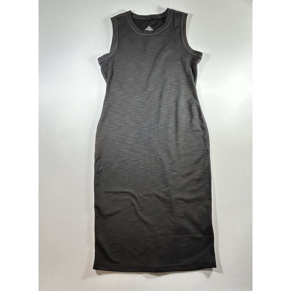 Prana Becksa Tank Dress Mink Grey Ribbed Stretch UPF 50 Athletic Bodycon Small - Picture 11 of 13